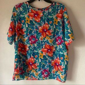Vintage Kathie Lee Floral Blouse Size 16